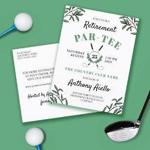 Greenery Golf Themed Retirement Par-Tee Postcard