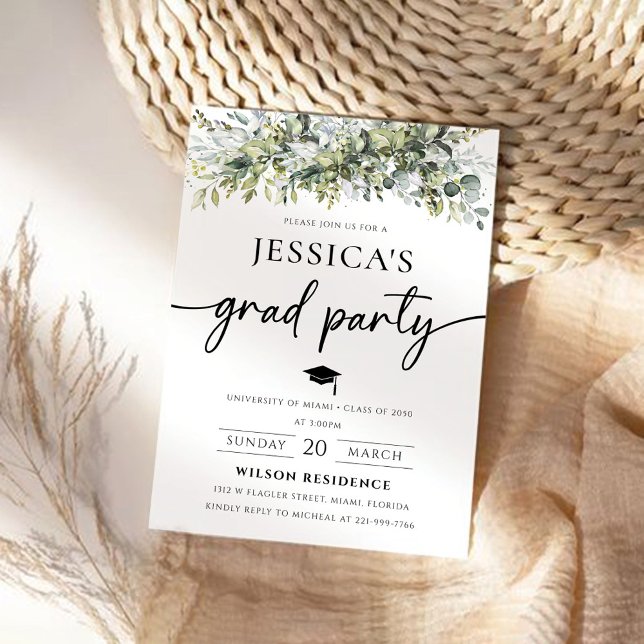 Greenery Graduation Party Invitation (Creator Uploaded)
