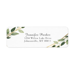 Greenery Green and Gold Geometric Rustic Wedding