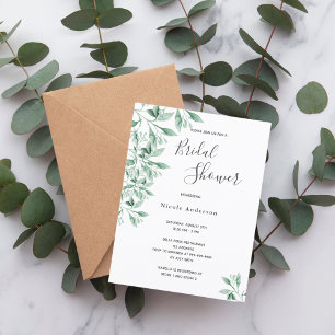 Greenery green botanical Bridal Shower invitation Postcard
