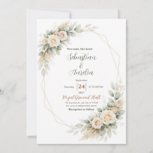 Greenery Green Eucalyptus & Floral Wedding Invite