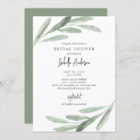 Greenery Green Foliage Olive Branch Bridal Shower