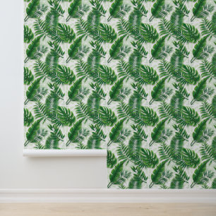 Greenery Green Tropical Leaves Pattern Wallpaper
