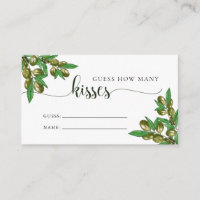 Greenery guess how many kisses bridal shower game 
