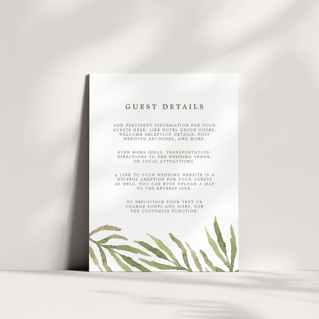 Greenery | Guest Details Enclosure Card (Creator Uploaded)