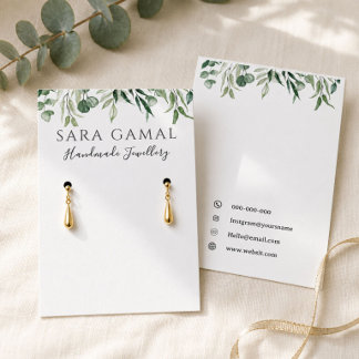 Greenery Handmade Jewellery Display Business Card