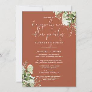 Greenery Happily Ever After Party Wedding Vows Invitation