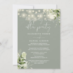 Greenery Happily Ever After Party Wedding Vows Invitation