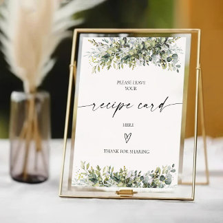 Greenery Herbal Recipe Card Sign