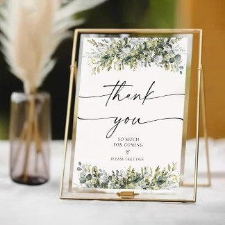 Greenery Herbal Thank You Sign