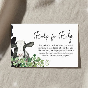 Greenery Holy Cow Baby Shower Books for Baby Enclosure Card
