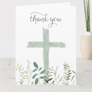 greenery Holy Cross Thank You Card