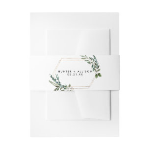 Greenery Invitation Belly Band