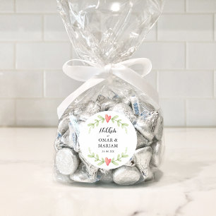 Greenery Islamic Nikkah Wedding Favour Classic Round Sticker