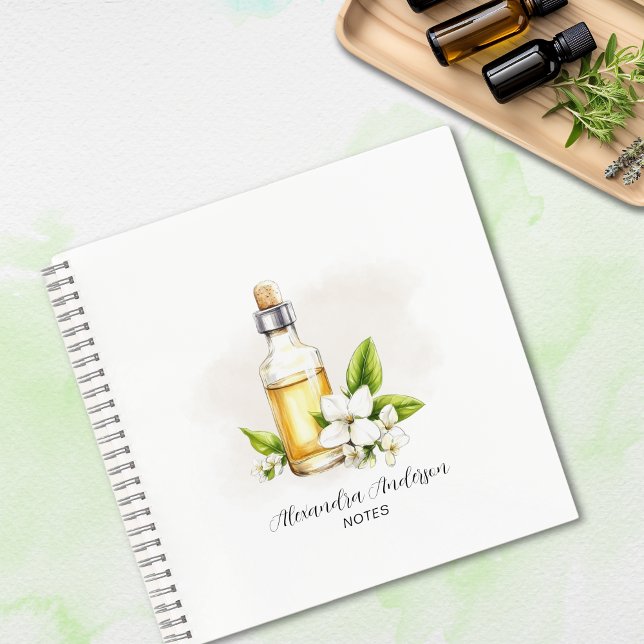 Greenery Jasmine Essential Oils Floral Watercolor Notebook (Greenery Jasmine Essential Oils Floral Watercolor Notebook)