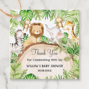 Greenery Jungle Animals Baby Shower 1st Birthday  Favour Tags