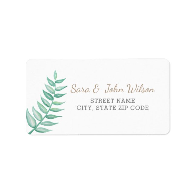 Greenery Laurel Wedding Label (Front)