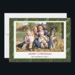 Greenery Leaf Modern Simple Merry Christmas Holiday Card<br><div class="desc">Greenery Green Leaf Modern Simple Merry Christmas Holiday Photo Card. The picture and family name can be replaced on this simple and elegant Greenery Christmas Family Photo Card.</div>