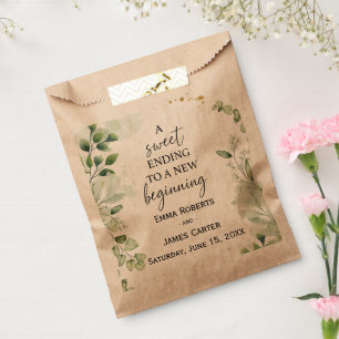 Greenery Leaf Wedding Favour Boxes Bags