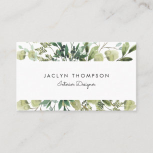 greenery leaves botanical business card