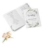 Greenery Leaves Calligraphy Wedding Folded Program Programme<br><div class="desc">Modern and elegant design printed Greenery Leaves Calligraphy Wedding Folded Program that can be customized with your text. Please click the "Customize it" button and use our design tool to modify this template. Check out the Graphic Art Design store for other products that match this design!</div>