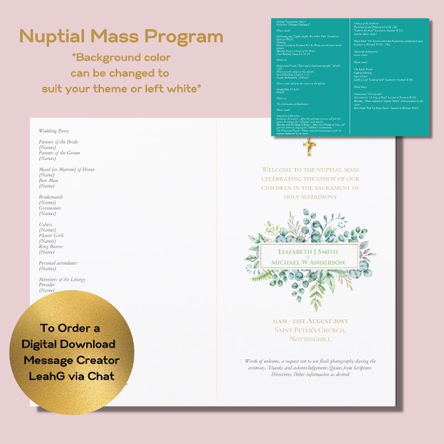 Greenery Leaves Catholic Wedding Nuptial Mass      (Creator Uploaded)