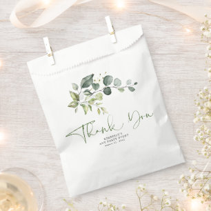 Greenery Leaves Elegant Thank You Favour Bags