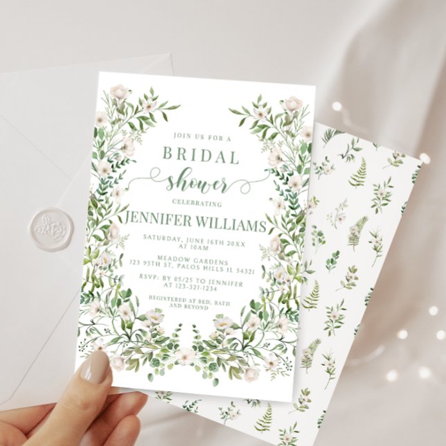 Greenery leaves floral Bridal Shower Invitation (Creator Uploaded)