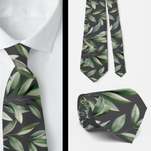 Greenery Leaves Green Nature Botanical Casual Tie