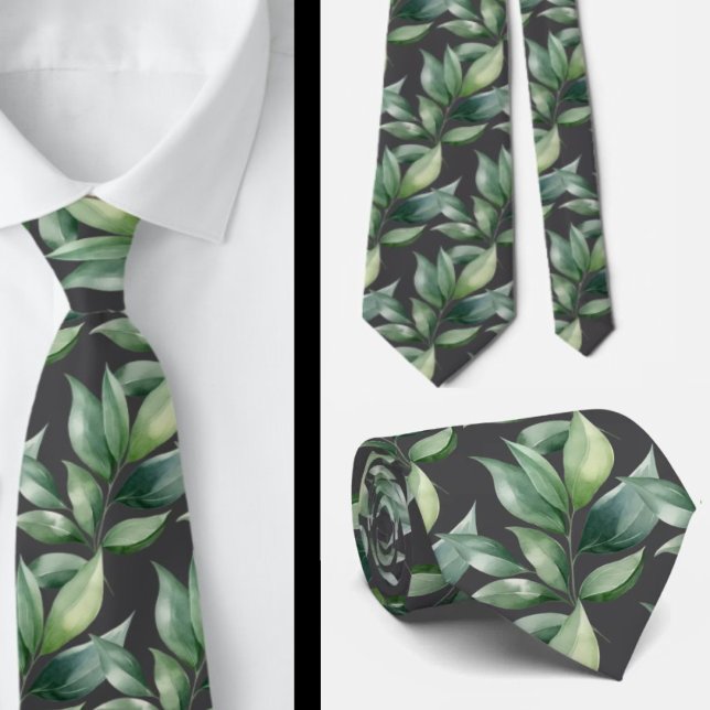 Greenery Leaves Green Nature Botanical Casual Tie (Creator Uploaded)