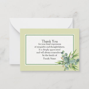 Greenery Leaves Thank You Card