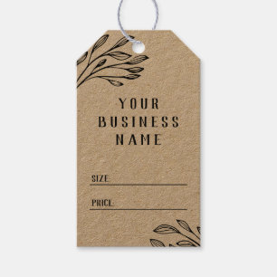 Greenery Line Art Business Name Social Media Price Gift Tags