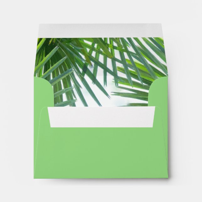 Greenery Lined Self-Addressed RSVP Card Envelope (Back (Bottom))