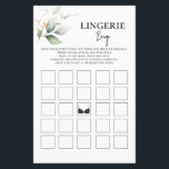 Greenery Lingerie Bingo bridal shower game<br><div class="desc">Greenery Lingerie Bingo bridal shower game</div>