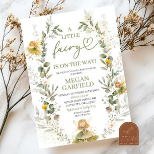 Greenery Little Fairy Baby Shower  Invitation