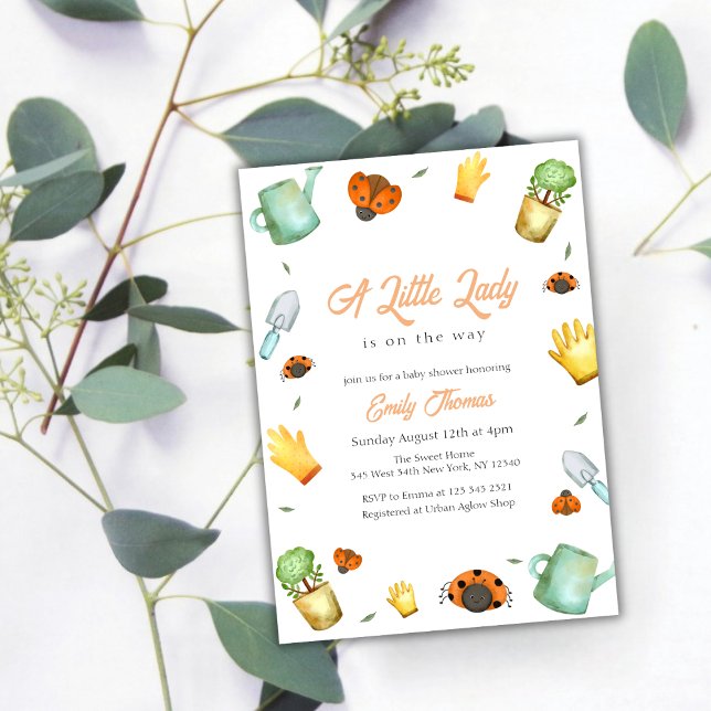 Greenery Little Ladybug Garden Baby Shower Invitation (Greenery Little Ladybug Garden Baby Shower Invitation)