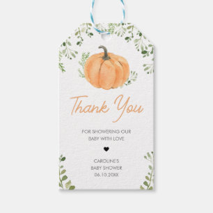 Greenery Little Pumpkin Baby Shower Favour Tags