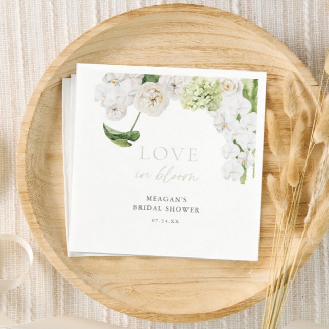 Greenery Love In Bloom Bridal Shower Napkin (Creator Uploaded)