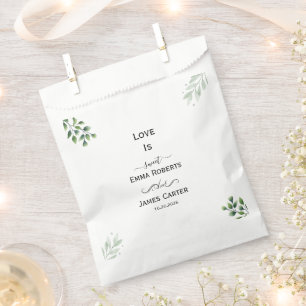 Greenery Love Is Sweet Favour Boxes Bags