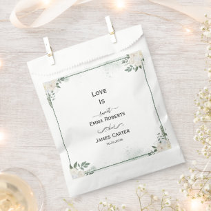 Greenery Love Is Sweet Favour Boxes Bags