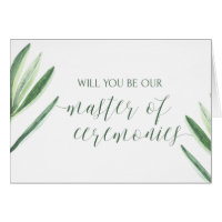 Greenery Master of Ceremonies Wedding Card