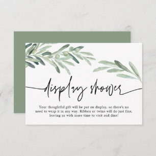 Greenery Mediterranean Olive Branch Display Shower Enclosure Card
