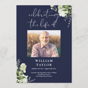 Greenery Memorial Funeral Navy Order Of Service  Programme