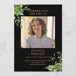 Greenery Memorial Funeral Order Of Service Programme