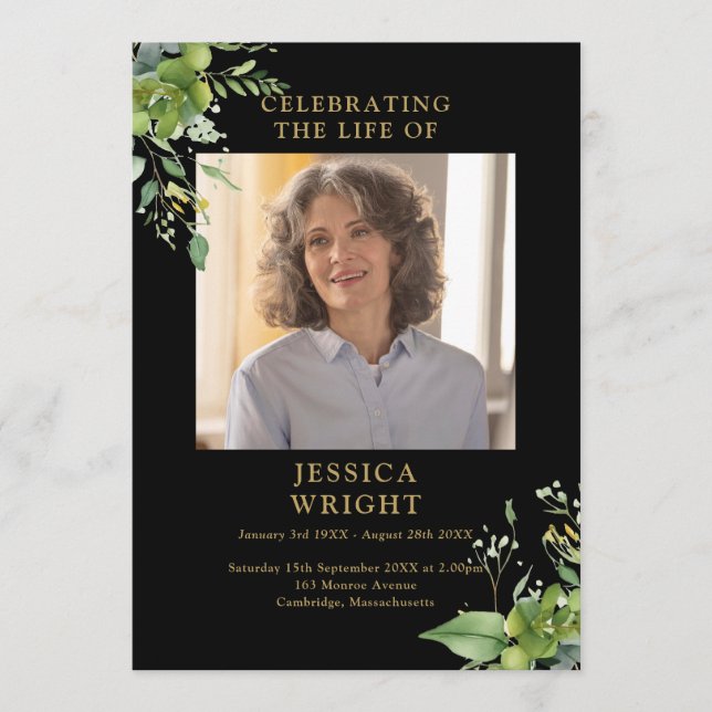 Greenery Memorial Funeral Order Of Service Programme (Front)