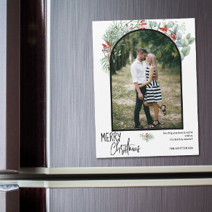 Greenery Merry Christmas Arch Photo White