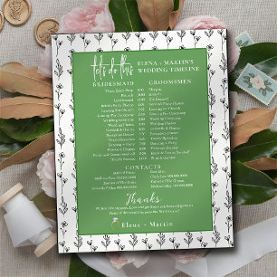 Greenery Minimal Bridal Wedding Day Timeline