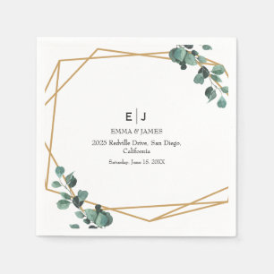 Greenery Minimal Chic Wedding Napkins