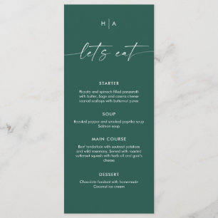 Greenery Minimalist Handwriting Wedding Dinner Menu