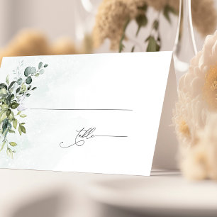 Greenery Minimalist Script Wedding Place Card